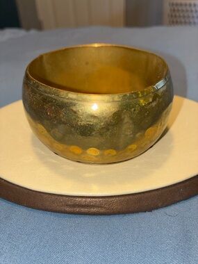 Gold-Tone Wide Bangle Bracelet for Women